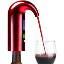 Wine bubblers, electric bubbler pourers, automatic wine dispensers and pourers. USB charging (red)