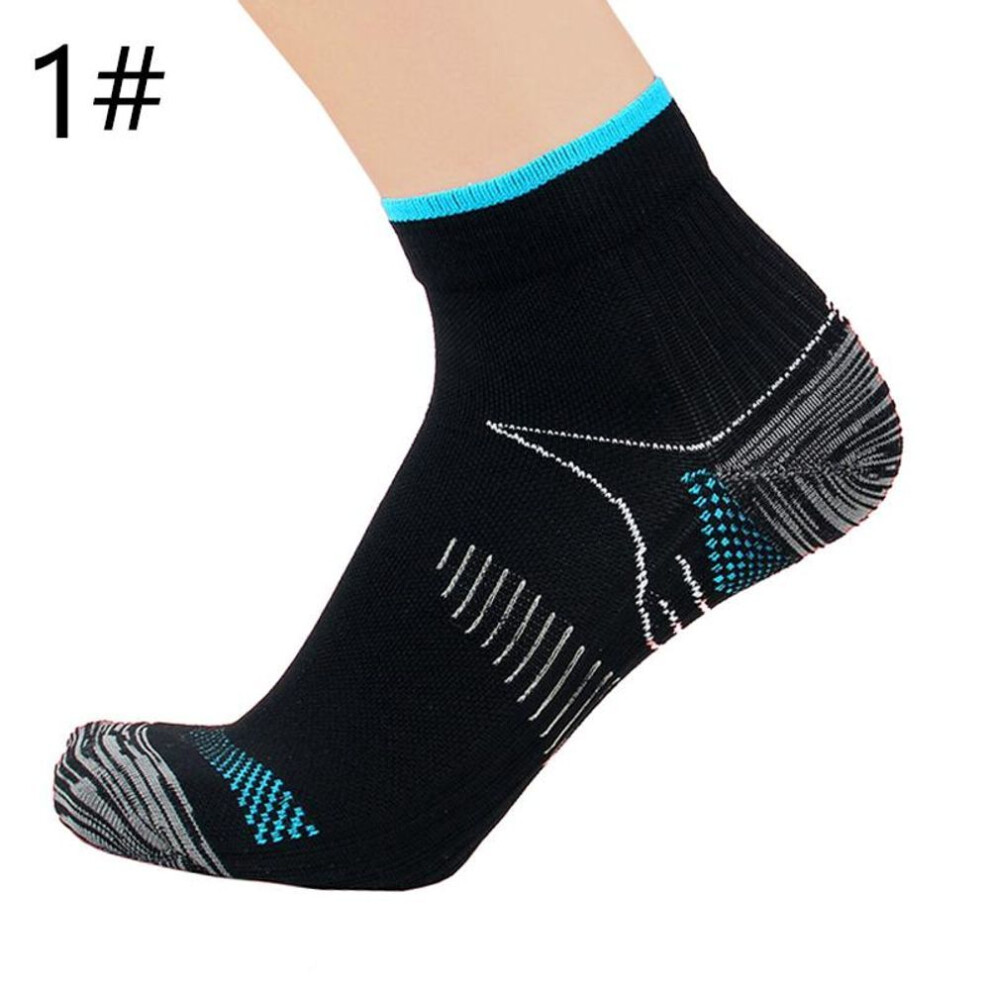 (black,blue, S/M) 1 Pair Athletic Men Women Compression Socks Pressure Socks Arch Ankle Support Sports Running