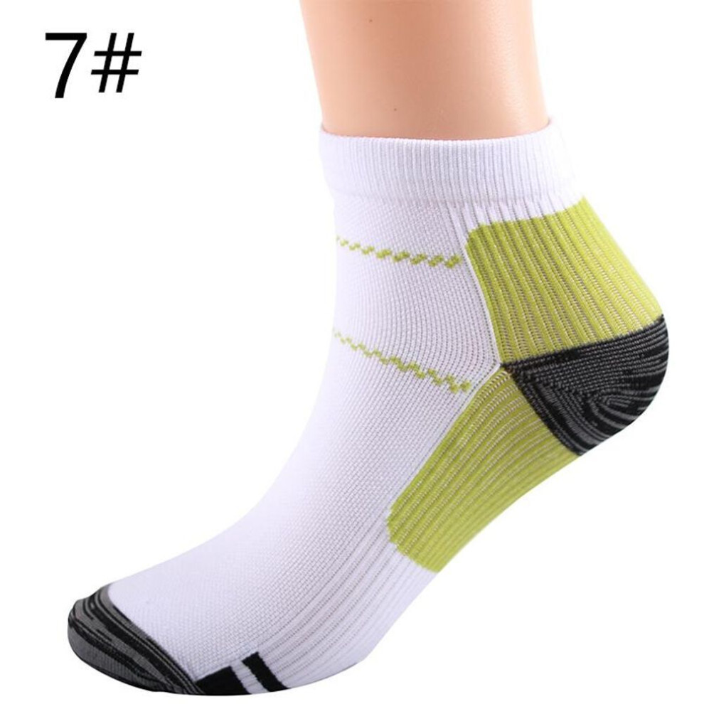 (white,green, L/XL) 1 Pair Athletic Men Women Compression Socks Pressure Socks Arch Ankle Support Sports Running