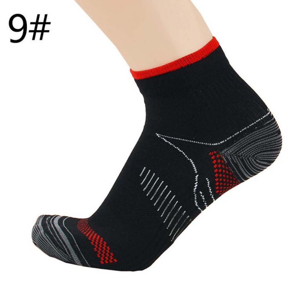(white,red, S/M) 1 Pair Athletic Men Women Compression Socks Pressure Socks Arch Ankle Support Sports Running