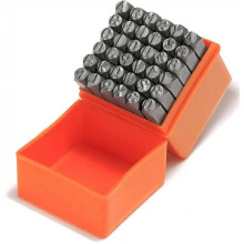 (10mm) Professional 36-Piece Steel Metal Stamping Tool Set,Number & Capital Letter Stamp Set (A-Z & 0-9) (1/4) 6mm for Jewelry Craft Stamping gy-6MM