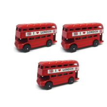 London Bus and Telephone Box Die-Cast Metal Fridge Magnets - Set of 3