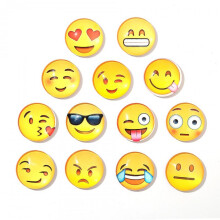 Emoji Magnet(3cm,Random), 10 Piece 3D Glass Smiley Fridge Magnet Strong Sticky for Decorating Fridge