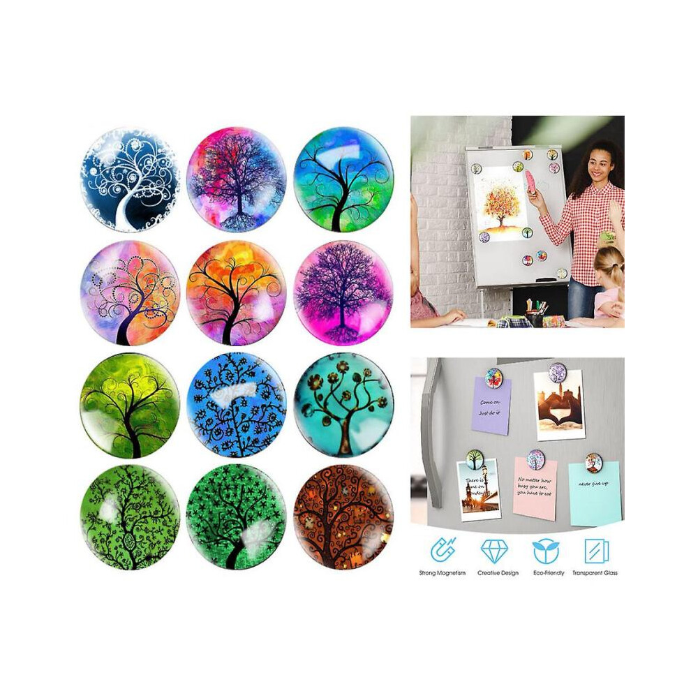 (H)12 aimants frigo Tree Life, aimant frigo 3D pour armoires de bureau, tableaux blancs et photos, Home D