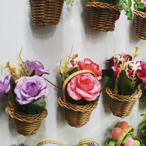 （style 24)3 Simulated flower basket, fruit basket, three-dimensional creative refrigerator magnet 2