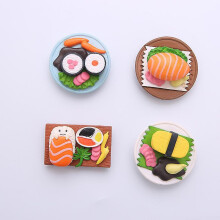 4 Fridge Magnets, Creative Three-Dimensional Sushi Magnetic Buckles, Photo Message Stickers, Refrig