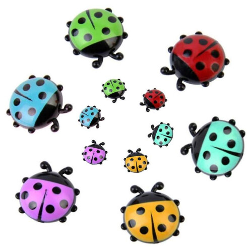 U/K 12pcs Mini Ladybug Magnets Fridge Magnets Practical and Popular