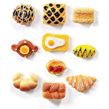 Random Pack of 10 Simulated Food Bread Resin Fridge Souvenirs Fridge Stickers Home Decor Kitchen De
