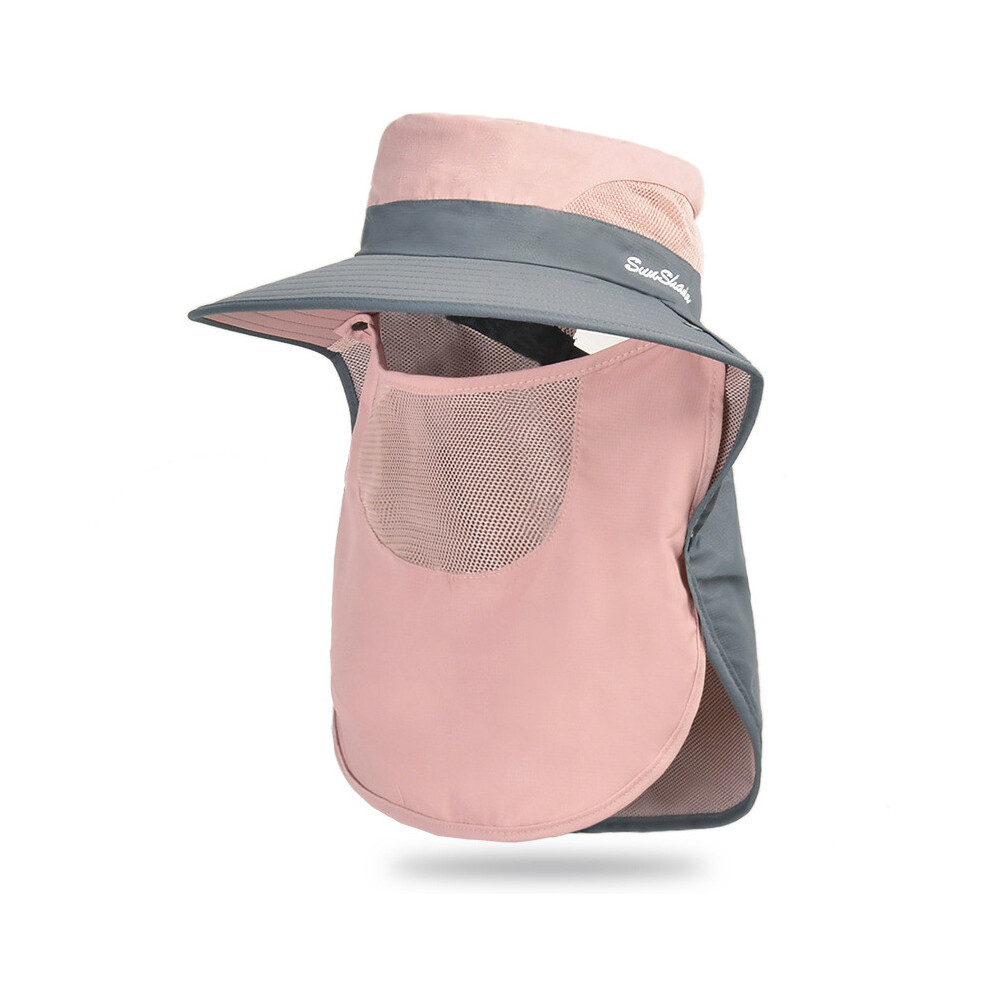 (Pink) Outdoor Neutral Summer Sunshade Hat Mesh Breathable Sunscreen Fishermans Hat-image-OPC-PHGZXN9-NEW