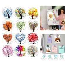 (L)12 Tree Life Fridge Magnets, 3D Fridge Magnet for Office Cabinets, Whiteboards and Photos Home D