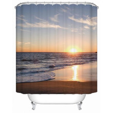 180*180 CM,Beach sunset landscape pattern,Waterproof fabric shower curtain for bathroom,