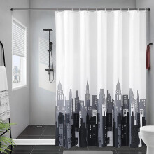Quick Dry Shower Curtain, Machine Washable Waterproof Polyester Fabric Shower Curtain, Semi-Transpa