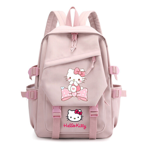 (Pink B) Kids Kitty Hello Backpack Cartoon Printing Pattern School Bag For Use Daily