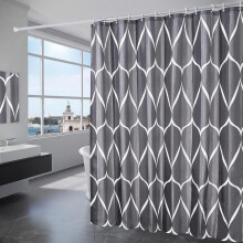 Shower Curtain 180x200CM Waterproof Polyester Fabric Machine Washable Bathroom Curtain with 12 Hook