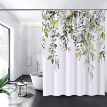 Floral Shower Curtain, Waterproof, Machine Washable, Quick Drying Polysiloxane Shower Curtain, 180x1
