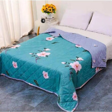 (Style 21, 170*200cm) Flower Breathable Printing Cotton Blended Summer Blanket Indoor Comfort For