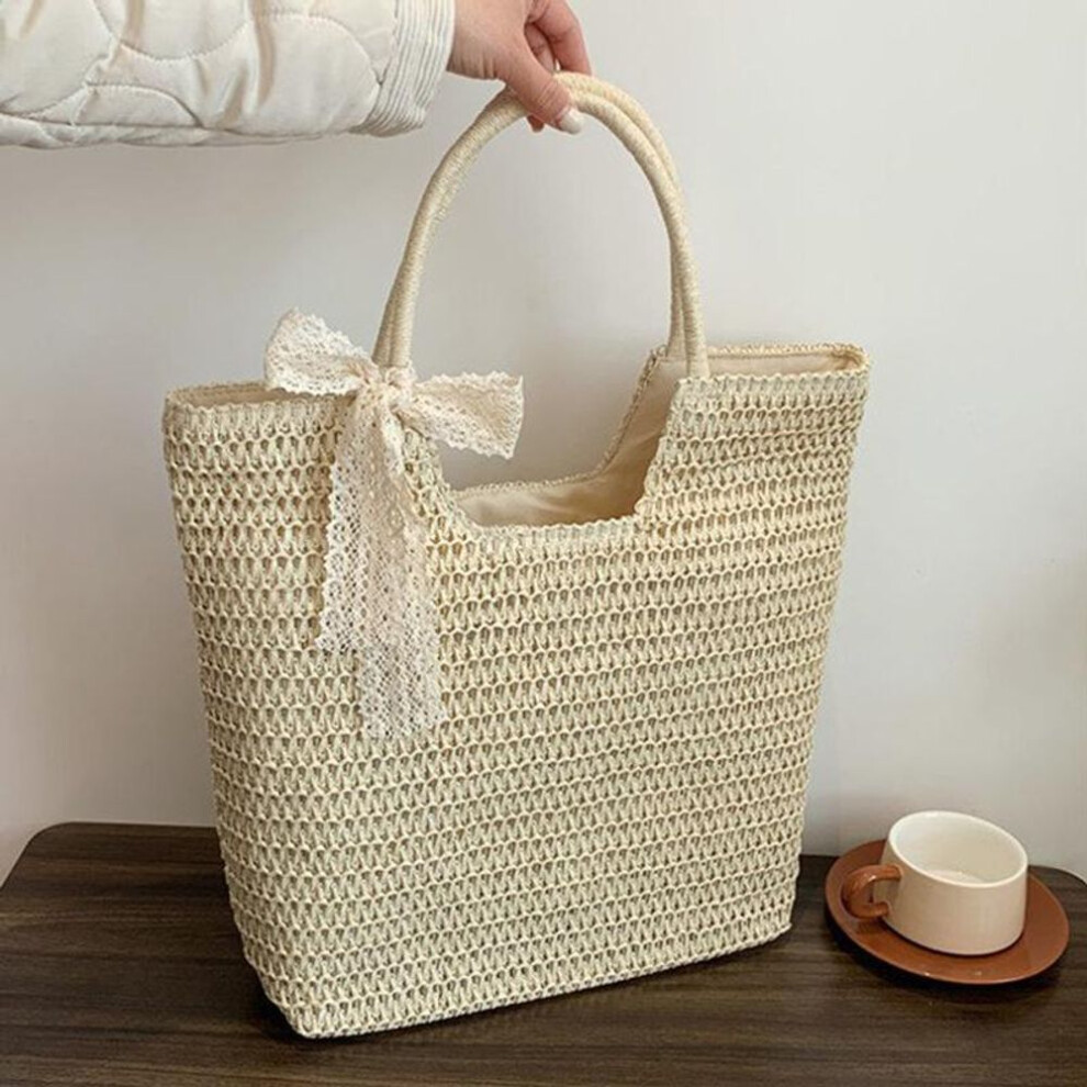 (beige, 42x12x36) Yogodlns Spring And Summer Popular New Large Capacity Straw Woven Bag Holiday Beach Bag Women Versatile INS Handmade Shoulder Bag Tote Bag