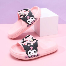(Pink Kuromi, 32/33) Cute Comfortable And Summer Eva Slippers For Kids With Cartoon Designs Available Various Colors In