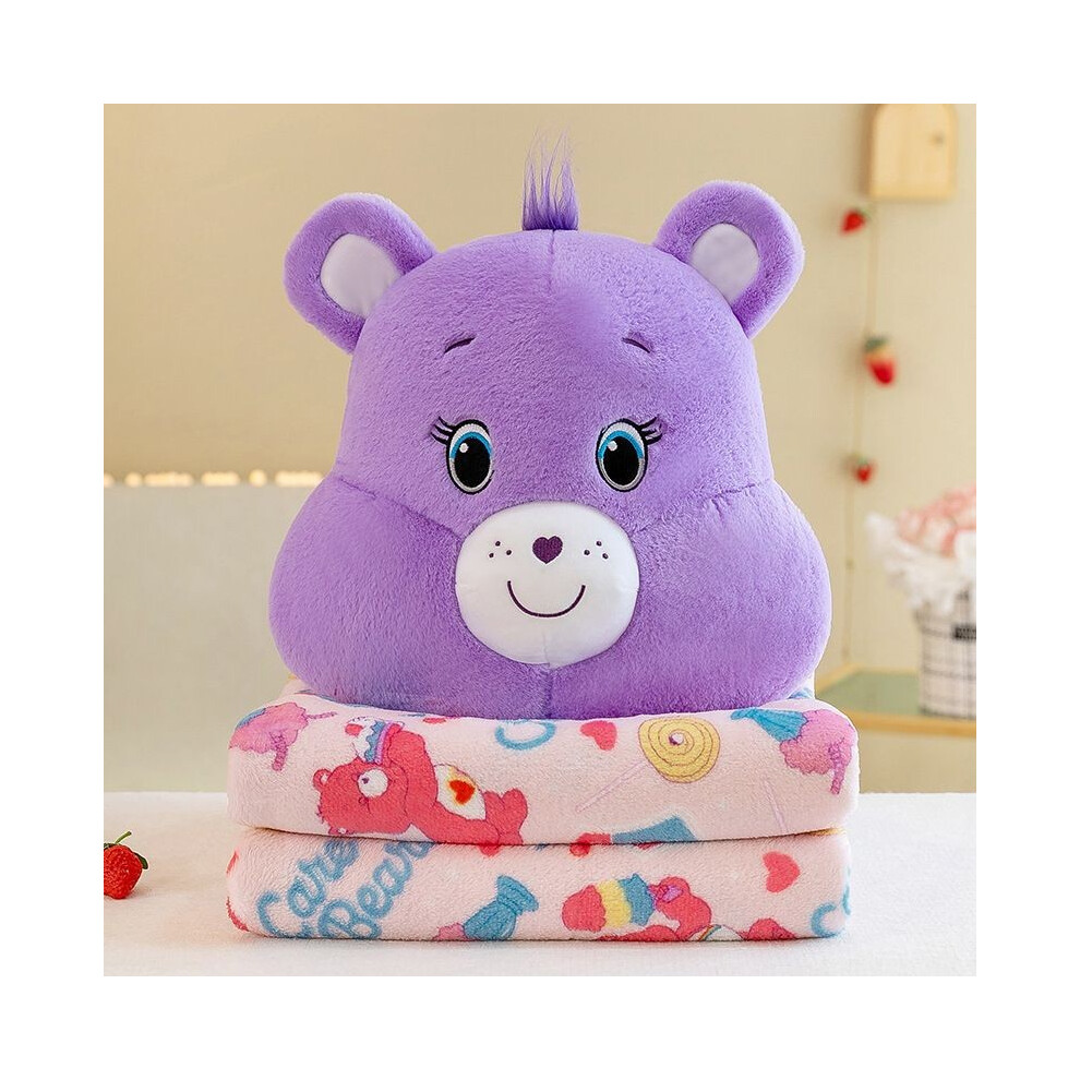 (Purple) Care Theme Bears Plush Pillow Blanket Keep Warm Large Size Household Supplies-image-OPC-PHH5VRD-NEW