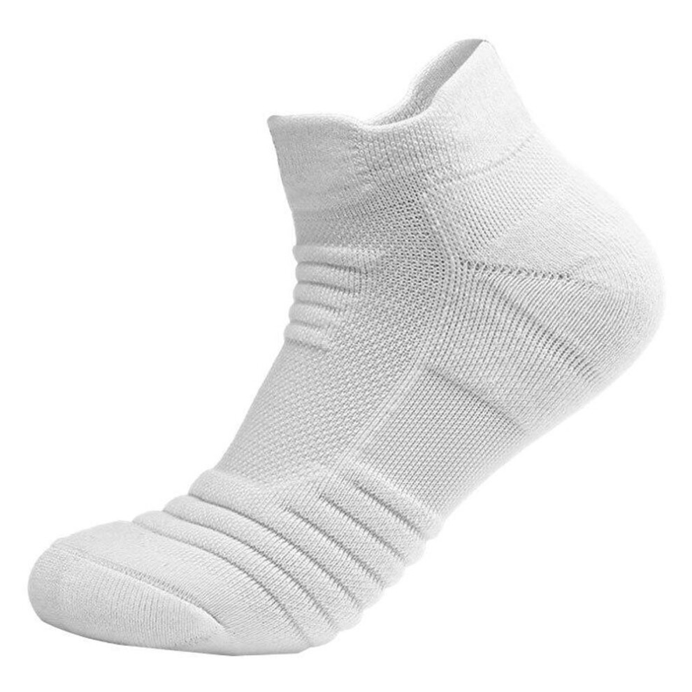 (white, 43-46) Sports Socks Outdoor Breathable Running Hiking Socks Non-Slip Cycling Ankle Socks