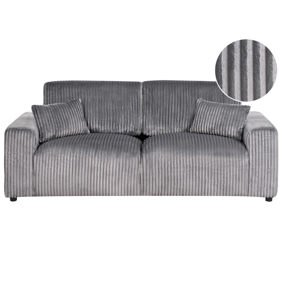 SANDORA Corduroy Grey 3 Seater