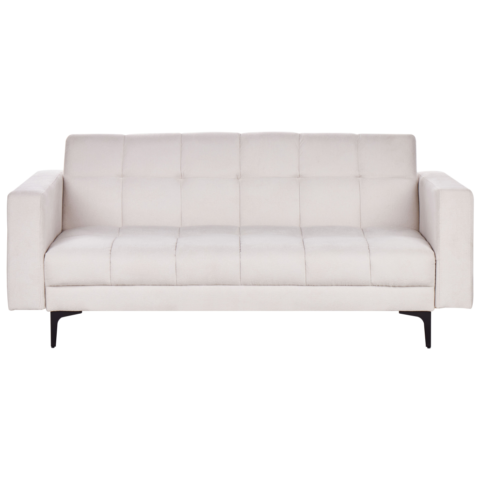 Sofa Bed 3 Seater ALNES Fabric Off-White