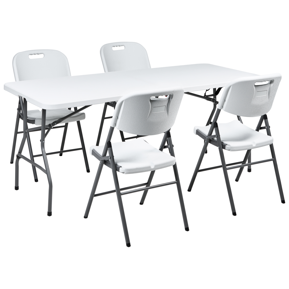 Garden Dining Set 4 Seater CUGNOLI Folding White