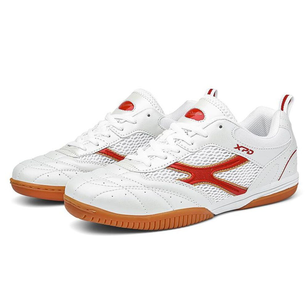 (white,red, 44) Juvenile Adult Classic Shock Absorption Anti-skid and Wear-resistant Table Tennis Shoes Sports Shoes Training Shoes