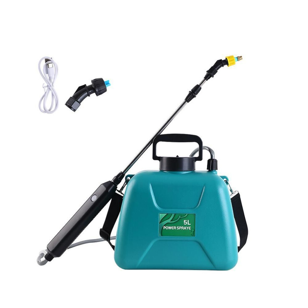 (green) 5L Rechargeable Shouldered Sprinkler Handheld Electric Sprayer Agriculture Tools Watering Can