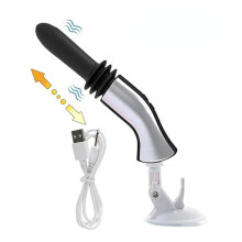 (black) Automatic Telescopic Vibrator Female Male G Spot Anal Vagina Sex Machine with Sucker Dildo Massager Adult Toy 18