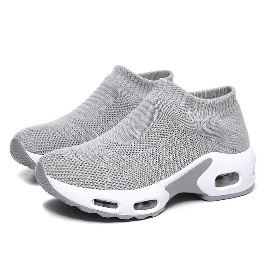 (grey, 36) TUINANLE Women Shoes Breathable Loafers Ladies Casual Socks Shoes Women Mesh Sports Shoes