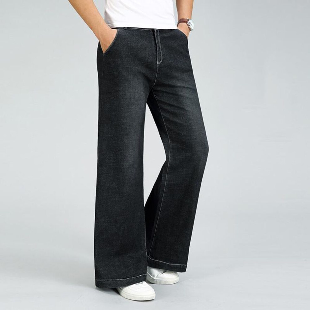 (black, 34) Jeans For Men Men&apos;s Flared Jeans Micro Stretch Denim Flared Pants Classic Ddesign Jeans
