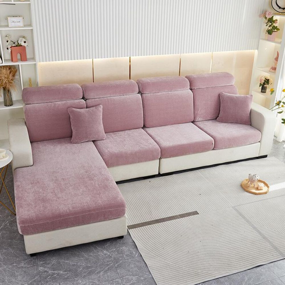 (purple, Normal Size(M)-1pc) Thick Elastic Sofa Cushion Covers Living Room Armchair Corner Sofa Chenille Cushions Seats Cover Slipcover Couch Covers