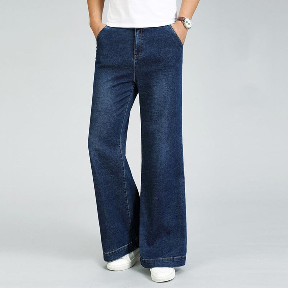 (blue, 35) Jeans For Men Men&apos;s Flared Jeans Micro Stretch Denim Flared Pants Classic Ddesign Jeans
