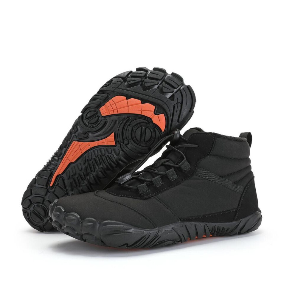 (black, 36) Winter Barefoot Snow Boots For Men Women Keep Warm Cotton Shoes Outdoor Hiking Shoes High Ankle Boots Big Size 47 Man Sneakers