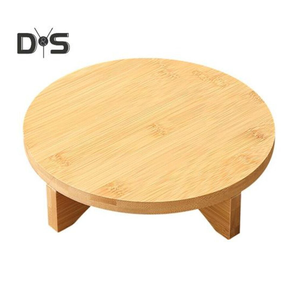 (as the picture, L) Bamboo Plant Stand Flower Pot Holder Indoor Tabletop Round Stool Planter Holder Display Stand for Potted Plants Cupcakes Ceramics