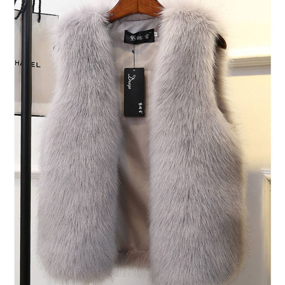 (grey, XXXL) Winter Female Fur Vest Coat Mink Vest Female Fur Coat Female Fur Waistcoat Thick Fur Vest