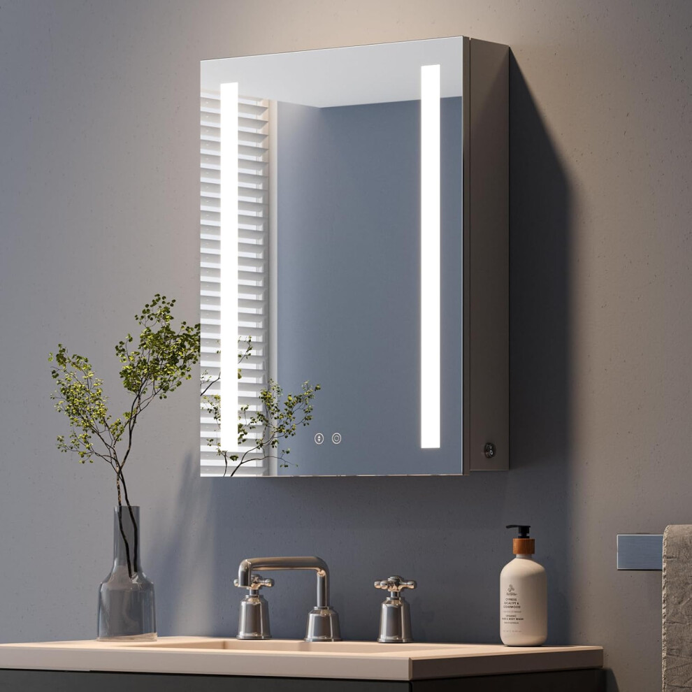 (Bathroom Mirror Cabinet with LED Lights 60L*45W) Bathroom Mirror Cabinet with LED Lights