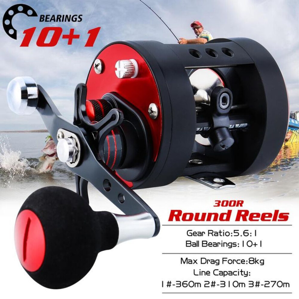 (Right Hand) Baitcasting Fishing Reel 11BB Round Fishing Reel Trolling Boat Fishing Line Wheel Sea Fishing Tackle