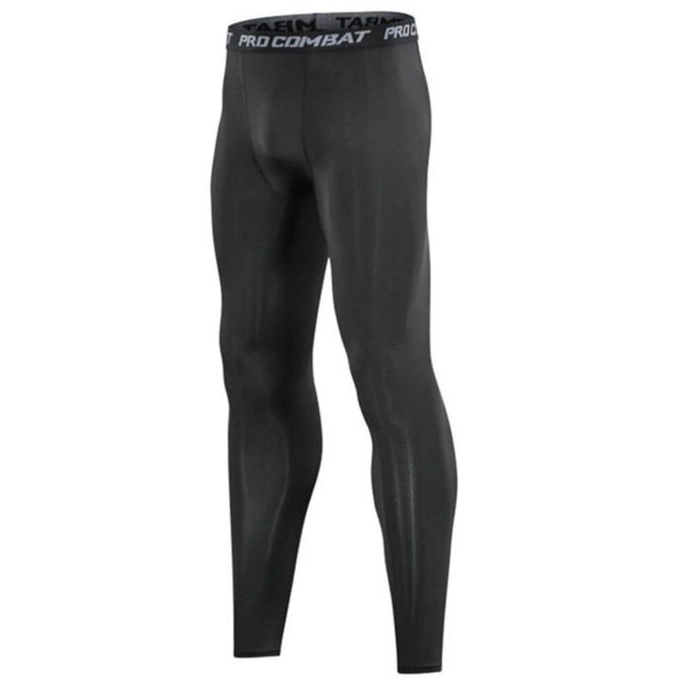 (black, 2XL) Men Base Layer Running Pants Tights Bottoming Gym Yoga Fitness Basketball Outdoor Training Sports Leggings Gray Trousers Warm Pants