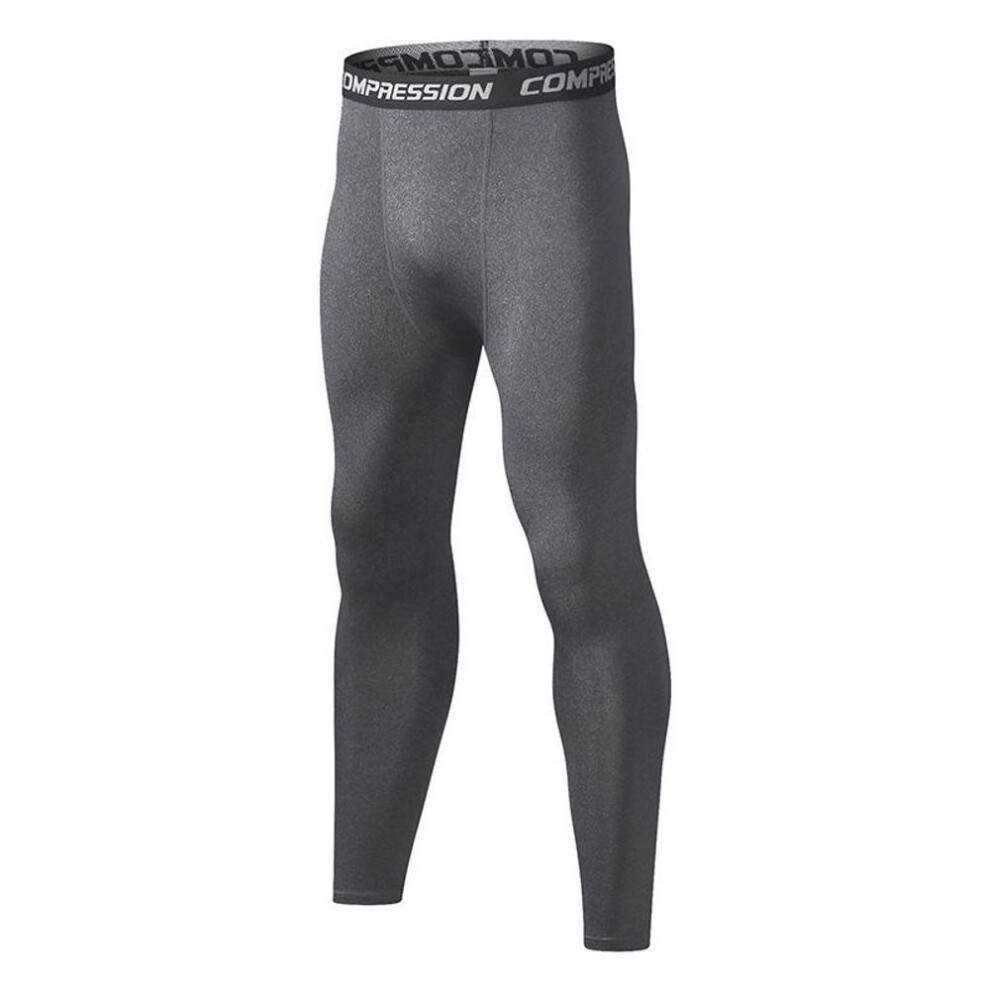 (dark gray, S) Men Base Layer Running Pants Tights Bottoming Gym Yoga Fitness Basketball Outdoor Training Sports Leggings Gray Trousers Warm Pants