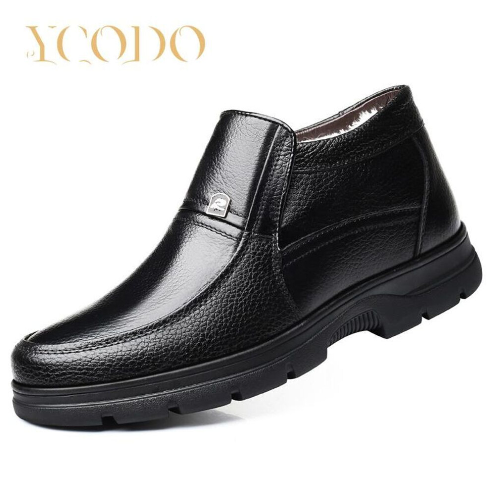 (black, 38) Men&apos;s and Women&apos;s Winter Leather Warm and Plush Non-slip Boots Sizes 38-48, Winter Lovers Leather Boots
