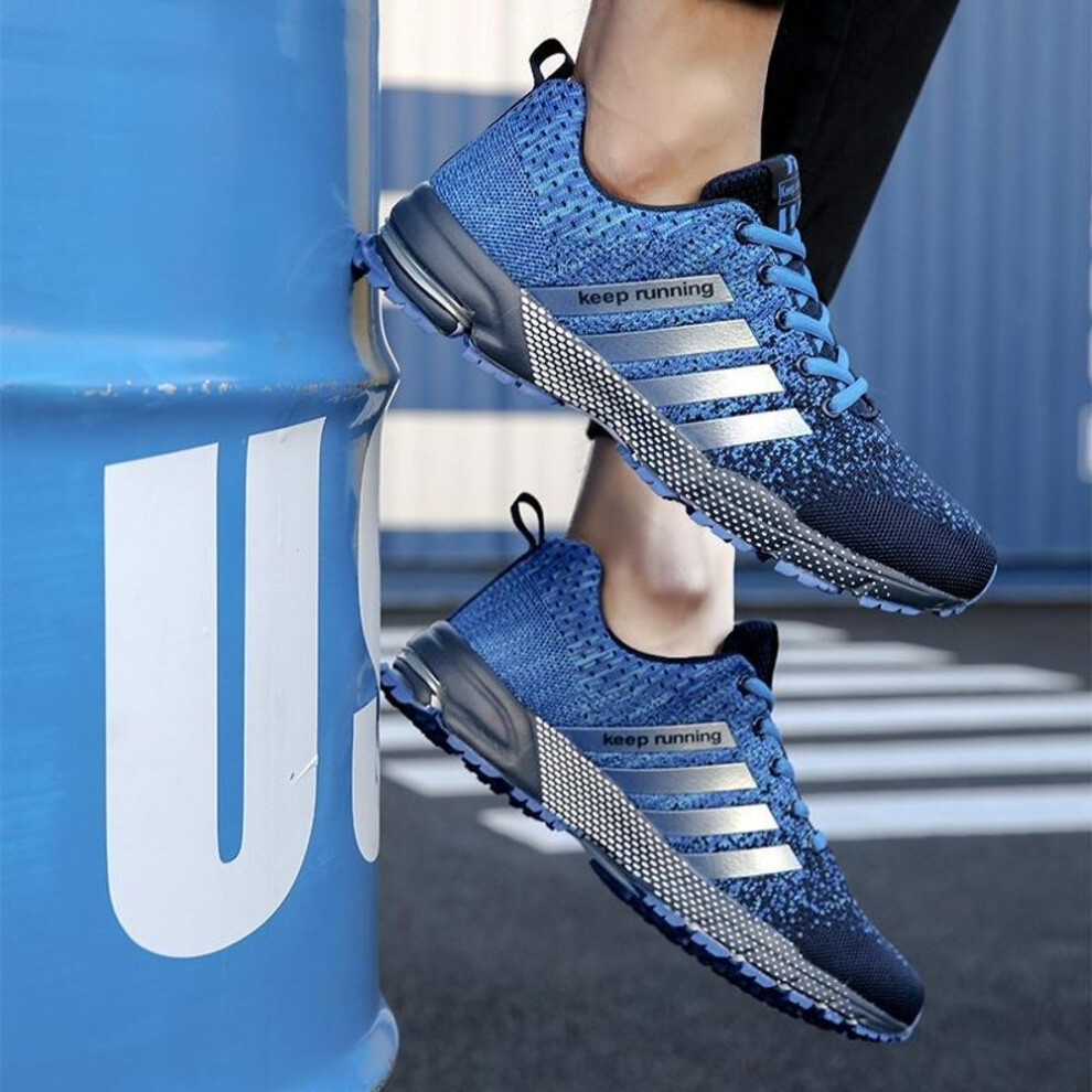 (blue, 43) 5 Color Trend Sneakers Mens Womens Runing Shoes Breathable Air Mesh Shoes
