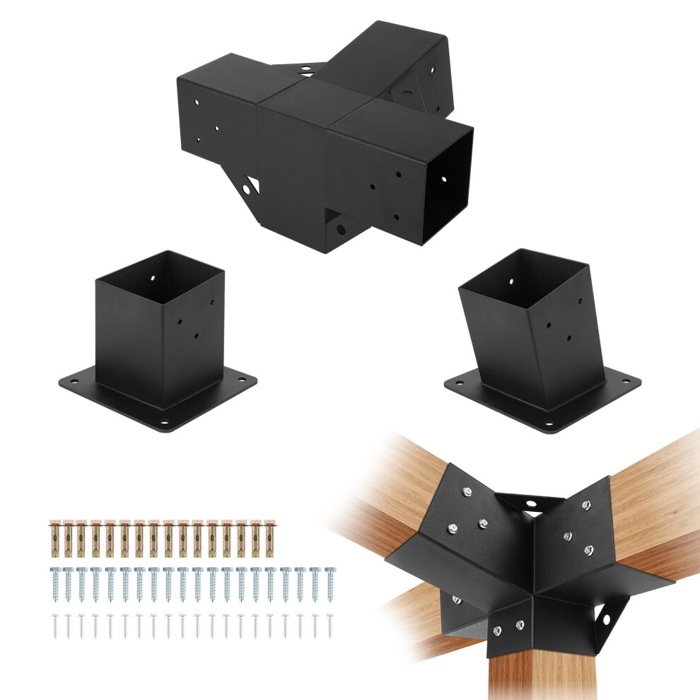 4''x4'' Pergola Bracket Kit, 15°Slanted Roof Wall Mount