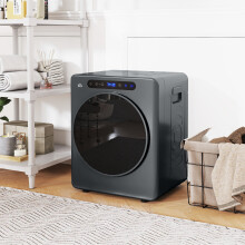 HOMCOM 4kg Portable Vented Tumble Dryer - 1000W, 40-60C, Extra Dry & Smart Auto-Adjust, 60C Sterilise, Anti-Wrinkle, Compact Freestanding