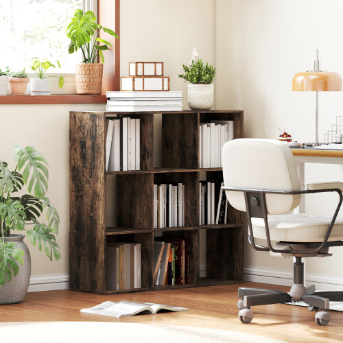 Homcom (Brown) HOMCOM 9 Cube Storage Unit Cabinet Bookcase Display Shelves