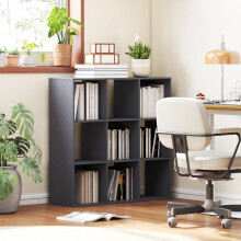 (Grey) HOMCOM 9 Cube Storage Unit Cabinet Bookcase Display Shelves