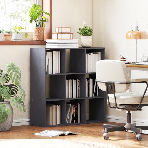 Homcom (Grey) HOMCOM 9 Cube Storage Unit Cabinet Bookcase Display Shelves