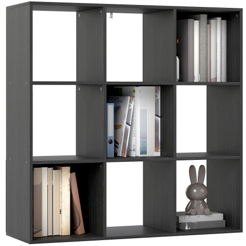 Homcom (Black) HOMCOM 9 Cube Storage Unit Cabinet Bookcase Display Shelves 1