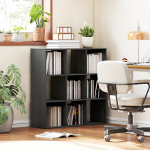 (Black) HOMCOM 9 Cube Storage Unit Cabinet Bookcase Display Shelves